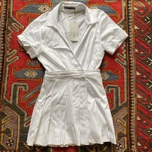 XS white ZARA minidress NWT